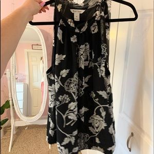 Black and white floral blouse